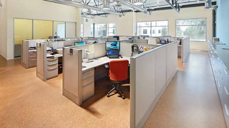 Commercial cork flooring at Barry Carpet in Los Angeles
